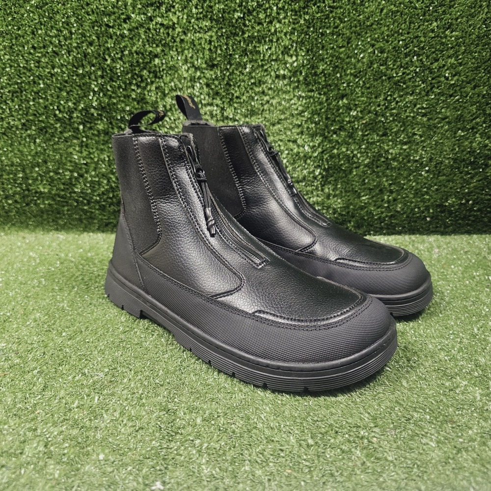 Ohne Project Zuri Black Leather Front Zip Barefoot Chelsea Boots Womens 41 US 10